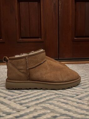 UGG Ultra Mini Chestnut Boot with Cream Shearling